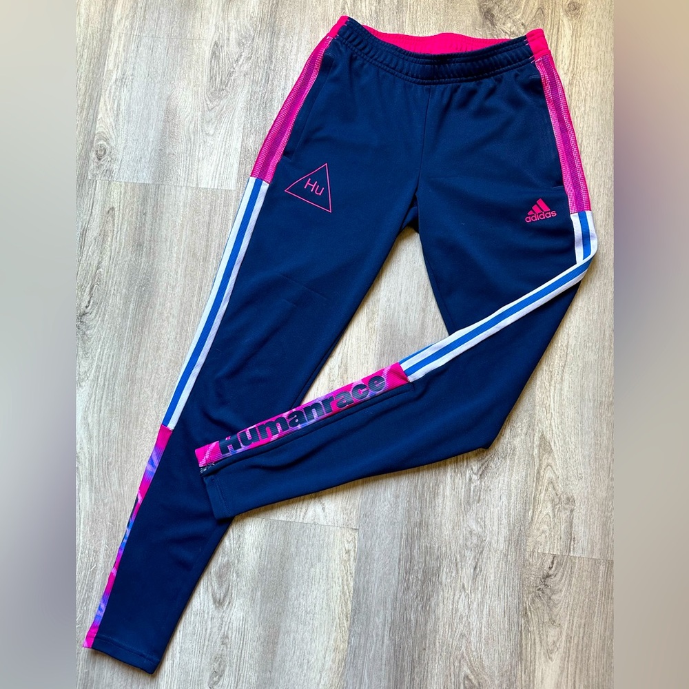 RARE Adidas x Pharrell Williams Human Race Tiro Jogger Track Pants - Blue & Pink